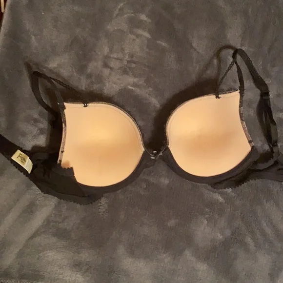 Nude & Black Lace Push Up Bra